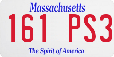 MA license plate 161PS3