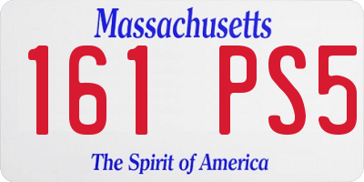 MA license plate 161PS5