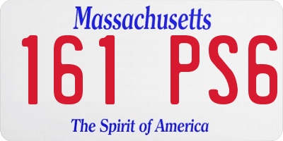 MA license plate 161PS6