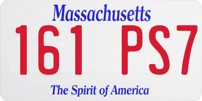 MA license plate 161PS7
