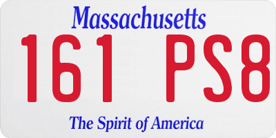 MA license plate 161PS8