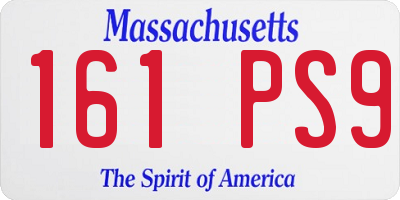 MA license plate 161PS9