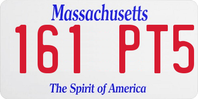 MA license plate 161PT5