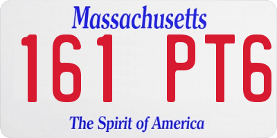 MA license plate 161PT6