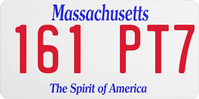 MA license plate 161PT7
