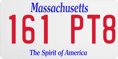 MA license plate 161PT8