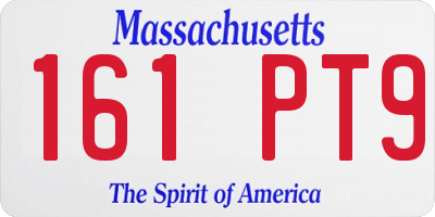 MA license plate 161PT9