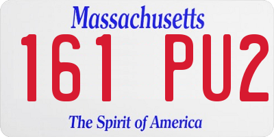 MA license plate 161PU2