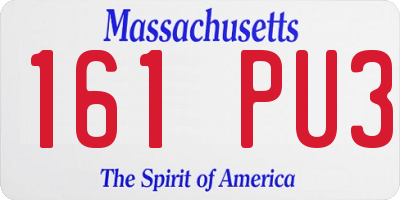 MA license plate 161PU3