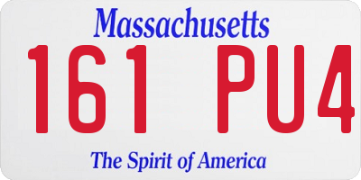MA license plate 161PU4