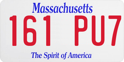 MA license plate 161PU7
