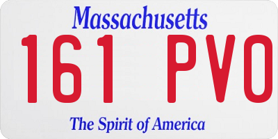 MA license plate 161PV0