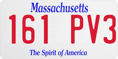 MA license plate 161PV3