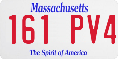 MA license plate 161PV4
