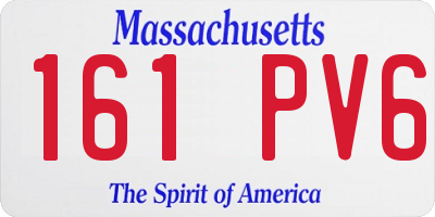 MA license plate 161PV6