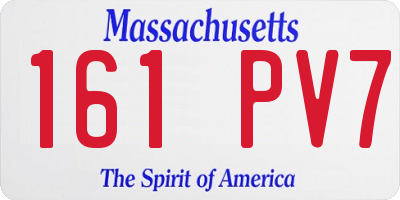 MA license plate 161PV7