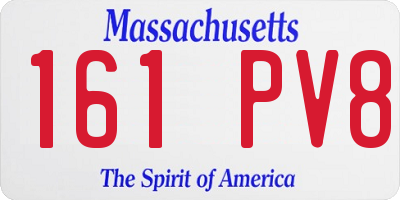 MA license plate 161PV8