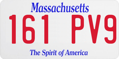 MA license plate 161PV9