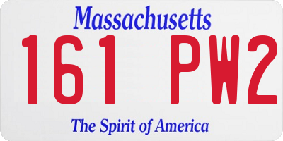 MA license plate 161PW2