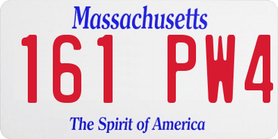 MA license plate 161PW4