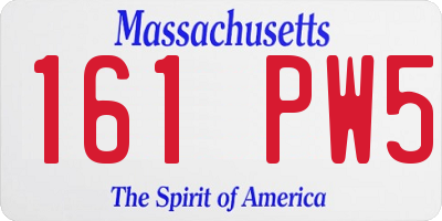 MA license plate 161PW5