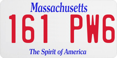 MA license plate 161PW6