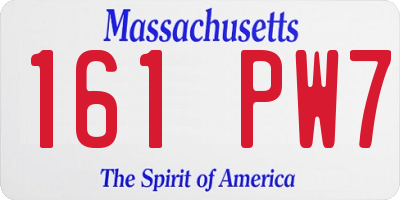MA license plate 161PW7