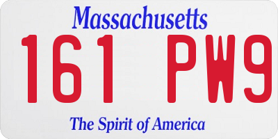 MA license plate 161PW9