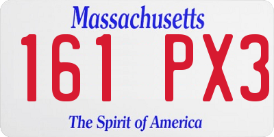 MA license plate 161PX3