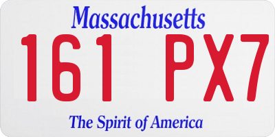 MA license plate 161PX7