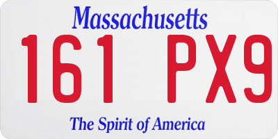 MA license plate 161PX9