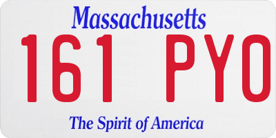 MA license plate 161PY0
