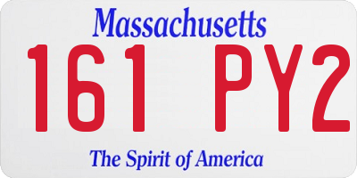 MA license plate 161PY2