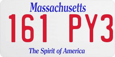 MA license plate 161PY3