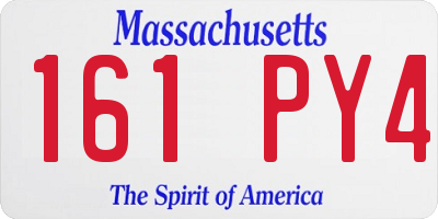 MA license plate 161PY4