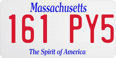 MA license plate 161PY5