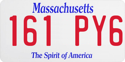MA license plate 161PY6