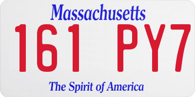 MA license plate 161PY7