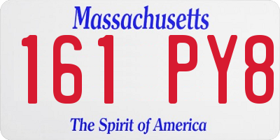MA license plate 161PY8