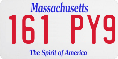 MA license plate 161PY9