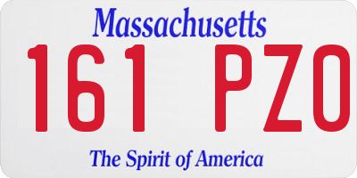 MA license plate 161PZ0