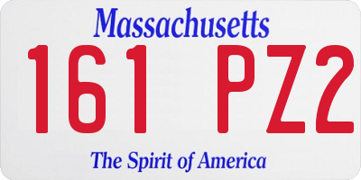 MA license plate 161PZ2