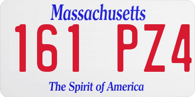 MA license plate 161PZ4