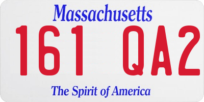 MA license plate 161QA2
