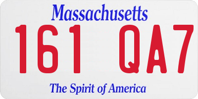 MA license plate 161QA7