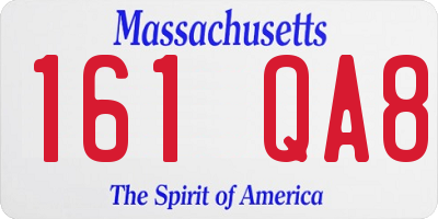 MA license plate 161QA8