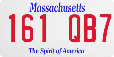 MA license plate 161QB7