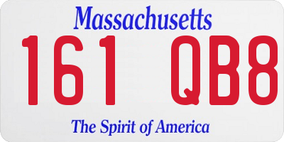 MA license plate 161QB8