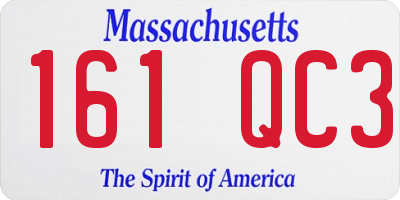 MA license plate 161QC3