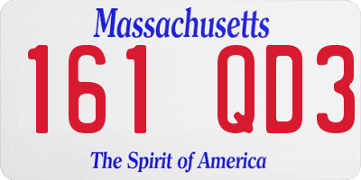 MA license plate 161QD3